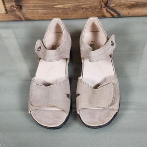 Waldlaufer Beige Leather Comfort Sandals Womens 10 Wide